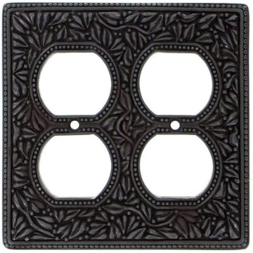 WP7003 San Michele Wall Plate with Double Outlet Opening, Oil-Rubbed Bronze