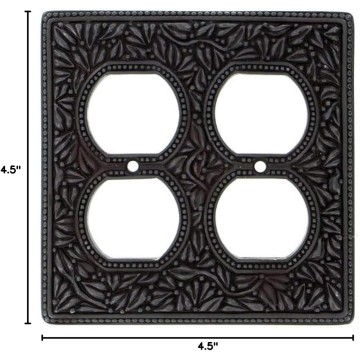 WP7003 San Michele Wall Plate with Double Outlet Opening, Oil-Rubbed Bronze