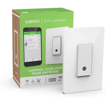 Wemo F7C030fc Light Switch, WiFi enabled, Works with Alexa and the Google Assistant