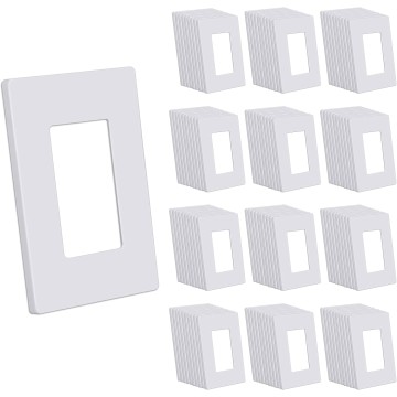 Screwless Wall Plates, 120 Pack Decorator Light Switch Covers, 1-Gang Decor Outlet Switch Plate, Standard Size 2.91”x4.68”, Impact Resistant, White