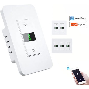 WiFi Tuya Smart Light Dimmer Wall Switch Glass Touch Panel Electrical Wireless Remote Time Control Alexa 3 Way